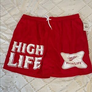 Miller High Life Red Men's mesh Athletic Shorts nwt